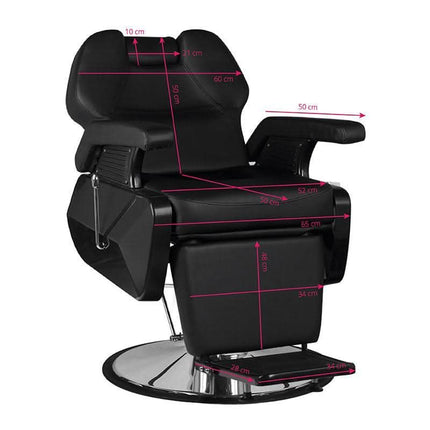 Profesionali HAIR SYSTEM barberio kėdė barber studijoje – ergonomiški baldai kasdieniam intensyviam naudojimui