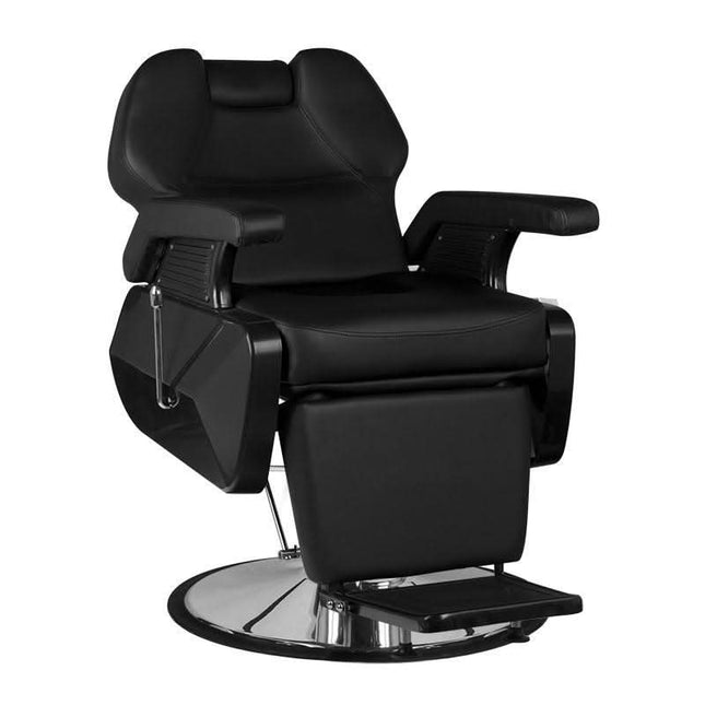 HAIR SYSTEM NEW YORK juoda hidraulinė barberio kėdė profesionaliam barber salonui – ergonomiška, patvari