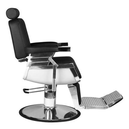 HAIR SYSTEM ROYAL X – profesionali barberio kėdė salonui, lengvai valoma juoda eko oda, higieniška