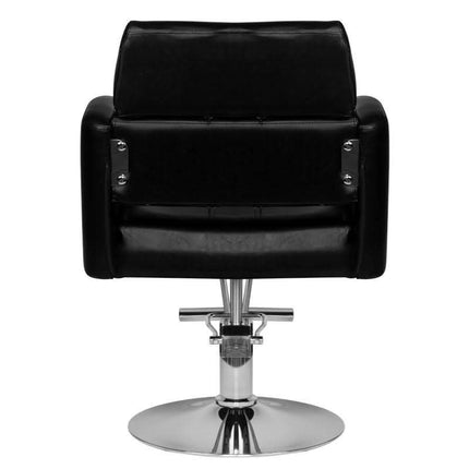 HAIR SYSTEM HS02 kirpyklos baldas – ergonomiška juoda kėdė ilgaamžiam naudojimui salono aplinkoje