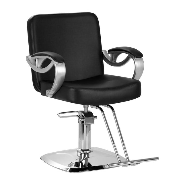 HAIR SYSTEM ZA31 hidraulinė kirpyklos kėdė juoda – profesionali barberių ir salonų baldas su ergonomiška atrama