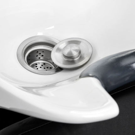 Juoda barberšopo plautuvė HAIR SYSTEM ZA31 – ergonomiška darbo zonos įranga