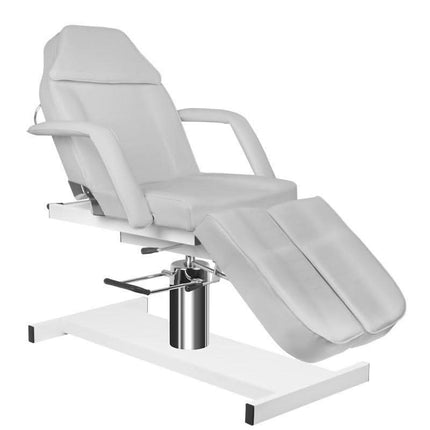 BeautyKit 210C pilka pedikiūro kėdė su hidrauliniu pakėlimo mechanizmu salone – reguliuojamas aukštis 64–80 cm