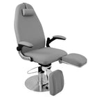 Hidraulinė pedikiūro kėdė AZZURRO 713A pilka – ergonomiška salonų kėdė su hidrauliniu aukščio reguliavimu 56–70 cm