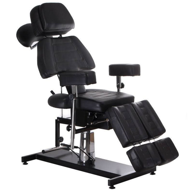 BS BD-3603 hidraulinis gultas tatuiruočių salonams juodas – profesionali paciento pozicionavimo įranga