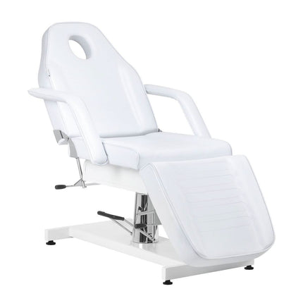 Sillon v2 210 baltas kosmetologinis gultas su hidrauliniu pakėlimo mechanizmu