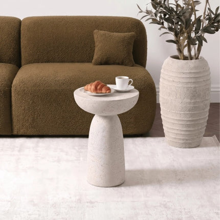 Modernus staliukas HENRICO 40 cm, spalva kreminė / smėlinė