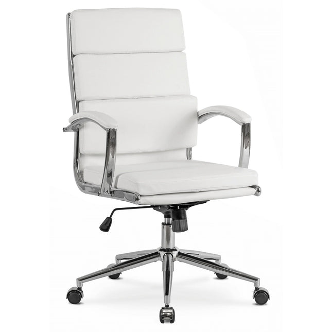 Mebel Elite ASTRO vaikiška pasukama kėdė balta eko oda – ergonomiška sėdima vieta vaikų kirpyklai