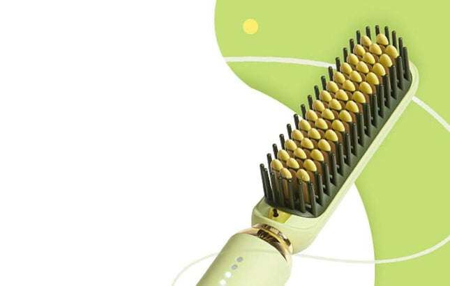 Beauty Kit inFace ZH-10DSG žalias ionizuojantis plaukų šepetys profesionaliam plaukų priežiūrai kirpykloje
