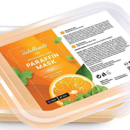 ISABELLE parafinas Orange 500ml – apelsinų kvapo parafino vaškas manikiūrui ir pedikiūrui