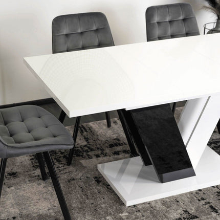 Mebel Elite CLARK stalas juodai baltame dizaine – modernus baldas nagų techniko ar vizažisto darbo erdvei