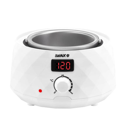 IWAX baltas vaško šildytuvas 100 W – tikslus temperatūros valdymas depiliacijos salone