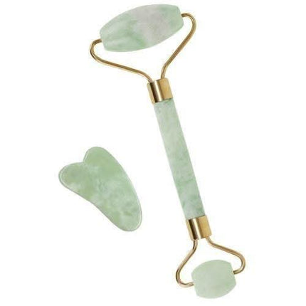 BeautyKit JADE + gua sha veido masažuokliai limfodrenažiniam veido masažui salone