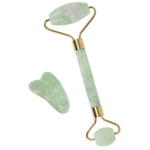 BeautyKit JADE + gua sha veido masažuokliai limfodrenažiniam veido masažui salone