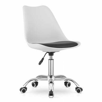 Hurtmeblowy ALBA profesionali kėdė ant ratukų balta ir juoda grožio salonams – ergonomiška darbo vieta