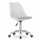 Hurtmeblowy ALBA kėdė ant ratukų balta pilka – ergonomiška darbo kėdė grožio salonui ir kirpyklai