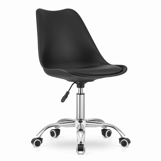 Hurtmeblowy ALBA juoda kėdė ant ratukų – ergonomiška profesionali darbo kėdė grožio salonui