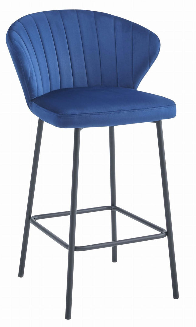 Hurtmeblowy GATTA kėdė tamsiai mėlynu aksomu – elegantiška grožio salono klientų aptarnavimo kėdė