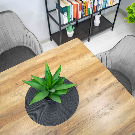 LUGO aksominė kėdė grožio industrijai – pilka spalva ir juodi akcentai, idealus pasirinkimas moderniam grožio salonui