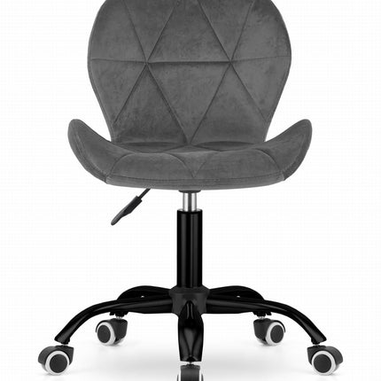 NOTO aksominė kėdė grožio salonui – elegantiškas tamsiai pilkas dizainas