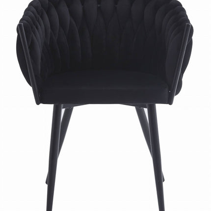 ORION aksominė salonų kėdė – elegantiškas juodas gobelenas su ergonomiška atrama nugarai