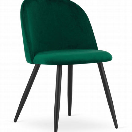 Aksominės žalios BELLO laukiamojo kėdės kirpyklai – elegantiškas interjero sprendimas profesionaliam salonui