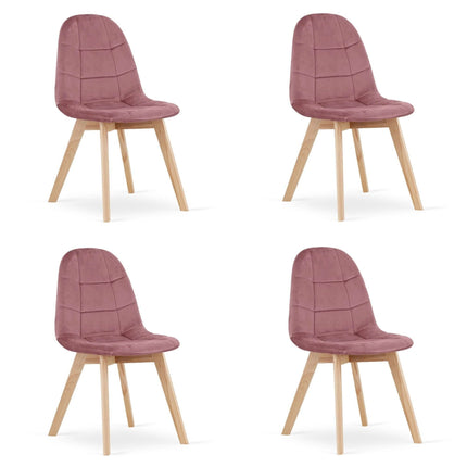 Hurtmeblowy BORA kėdės tamsiai rožiniu aksomu – 4 vnt. komplektas profesionaliam grožio salonui
