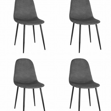 Hurtmeblowy COMO kėdės tamsiai pilku aksomu – elegantiški baldai grožio salonui, 4 vnt. komplektas