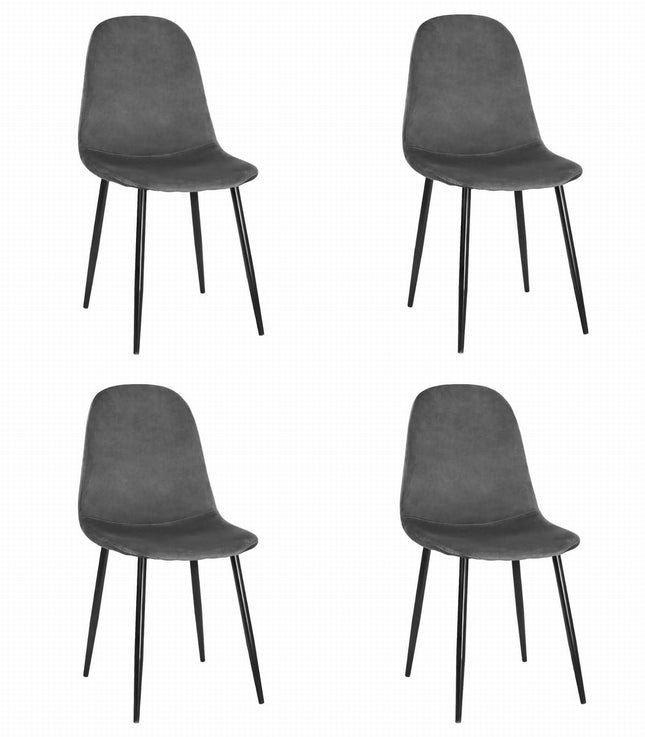 Hurtmeblowy COMO kėdės tamsiai pilku aksomu – elegantiški baldai grožio salonui, 4 vnt. komplektas