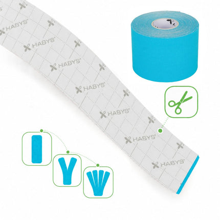 Kineziologinis teipas HABYS FACE 5 cm × 5 m, mėlynas - nuotrauka 7