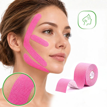 Kineziologinis teipas HABYS FACE 5 cm × 5 m, rožinis - nuotrauka 5