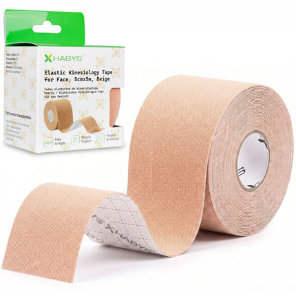 Kineziologinis teipas HABYS FACE 5 cm × 5 m, smėlio spalvos