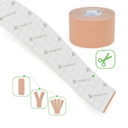 Kineziologinis teipas HABYS STANDARD 5 cm × 5 m, smėlio spalvos - nuotrauka 7