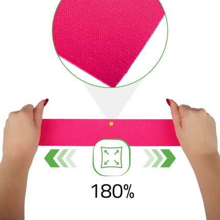 Kineziologinis teipas HABYS STRONG 5 cm × 5 m, rožinis - detalės