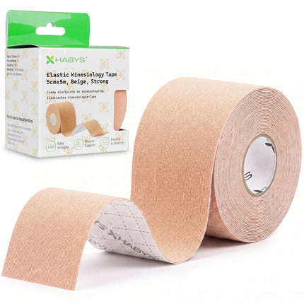 Kineziologinis teipas HABYS STRONG 5 cm × 5 m, smėlio spalvos