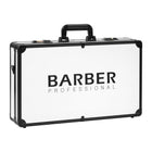 BeautyKit kirpėjo lagaminas BARBER PROFESSIONAL juodai baltas aliuminio, profesionaliam kirpėjui ir barberio meistrui