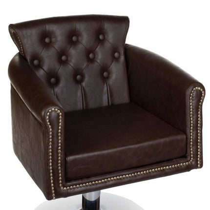 BS ALBERTO BH-8038 ruda barberio kėdė moderniame vyrų kirpyklos salone – ergonomiška ir stilinga