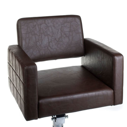 BS ERNESTO BM-6302 ruda kirpyklos kėdė moderniame salone – ergonomiška ir stilinga