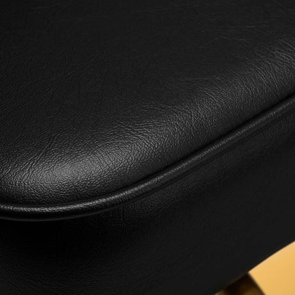 Salonų baldai GABBIANO – LINZ NQ kirpyklos kėdė juodai auksinė klientų aptarnavimui
