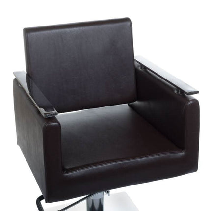 BS MILO BH-6333 ruda kirpyklos kėdė moderniame kirpyklų salone su stilingu dizainu
