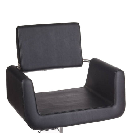 BS kirpyklos kėdė VITO BH-6971 – ergonomiška juoda odos kėdė moderniame kirpyklų salone