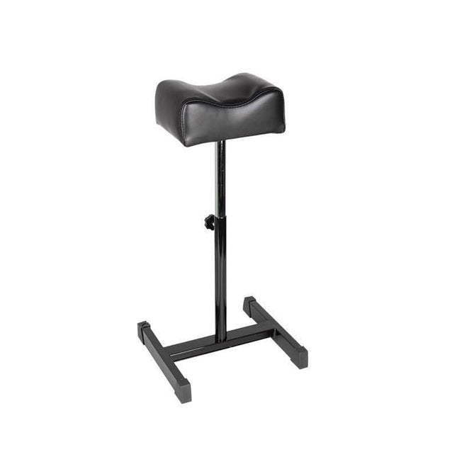 BeautyKit kojų atrama pedikiūrui BELL juoda – reguliuojamas aukštis 45–70 cm, ergonomiška darbo pozicija salone
