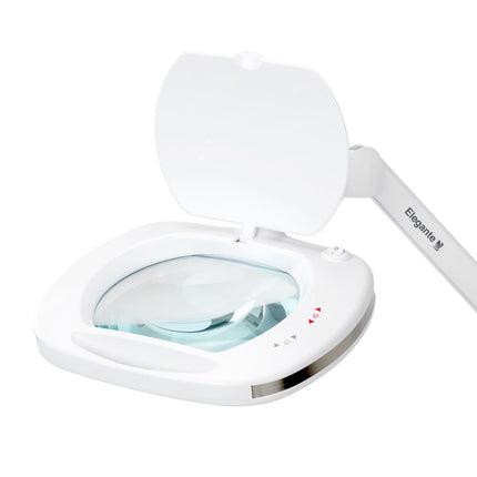 Kosmetologinė LED lempa-lupa ELEGANTE 6030 su spaustuvu, balta - nuotrauka 5