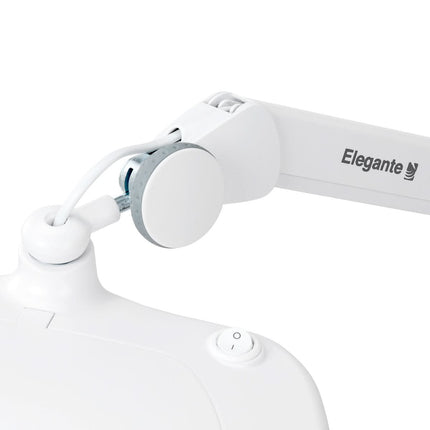 Kosmetologinė LED lempa-lupa ELEGANTE 6030 su spaustuvu, balta - nuotrauka 7