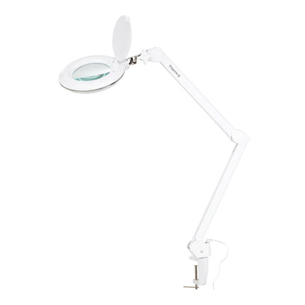 Kosmetologinė LED lempa-lupa ELEGANTE 6031 3D su spaustuvu, balta