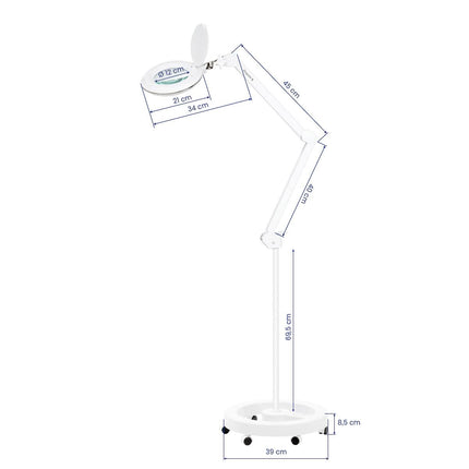 Kosmetologinė LED lempa-lupa ELEGANTE 6031 3D su stovu, balta - nuotrauka 10