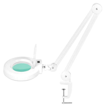 BeautyKit kosmetologinė lempa-lupa S5 LED stalviršiui balta, 5 dioptrijų, kosmetologijos baldai