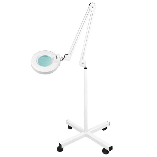 BeautyKit kosmetologinė pastatoma lempa-lupa S4 LED su šviesos reguliavimu, 5 dioptrijų stiklas, baldai salonui