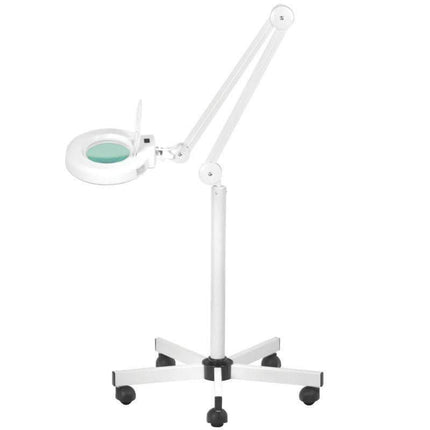 BeautyKit kosmetologinė pastatoma lempa-lupa S5 LED balta, 5 dioptrijos, baldai kosmetologijos kabinetui