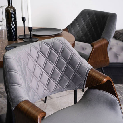 DAKOTA pilko aksomo minkštas fotelis – ergonomiškas ir stilingas pasirinkimas manikiūro salonams